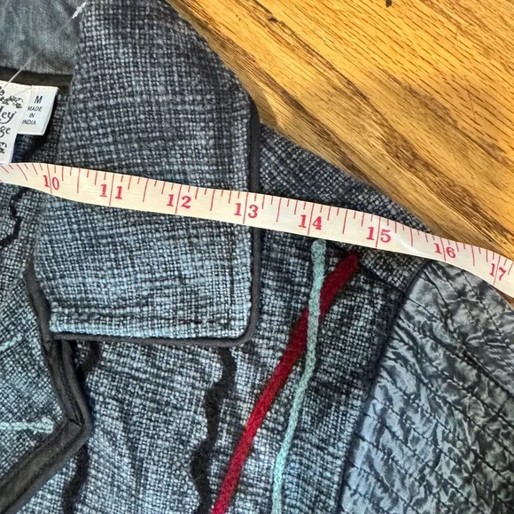 Parsley and Sage brand Slate Blue/Gray and Red Blazer with Quilted Design - Picture 11 of 13